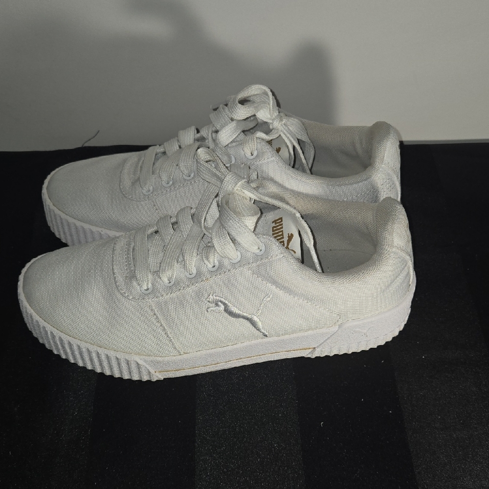 Puma Classic White Carina Canvas Sneakers